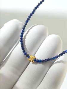 SHISHANGMEIDI | Luxury 925 Silver Cross Lapis Lazuli Necklace 2mm