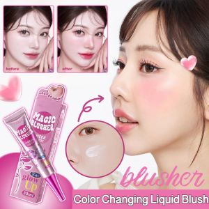 Color Changing Liquid Blush Waterproof Long Lasting Magic Blusher Warm Shimmering Blush Cream Magic Makeup