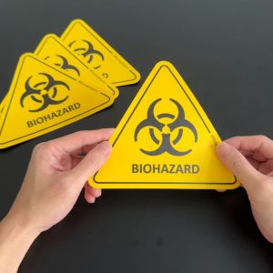 Biohazard. Sign Label Notice Signage. Notice. Triangle. Laminated Waterproof Scratch Resistant. Suitable for Indoor and Outdoor.