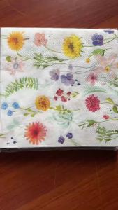 20pcs Disposable Colorful Wildflower Paper Napkins Decorative Floral Style Party Napkin for Birthday Wedding Party Home