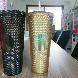 Ly giữ nhiệt kim cương 710ml hàng cao cấp Cốc uống nước giữ nhiệt 2-3 tiếng Làm từ nhựa PP Tặng kèm ống hút