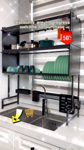 Kitchen Sink Drain Rack Dish Kitchen Organizer Rack Dust-proof Cabinets Multifunctional Dish Cabinet Rack