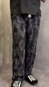 MNL Trendy and Handsome Casual Pants for Men in High Street Hip-Hop Straight Trendy Hong Kong Style