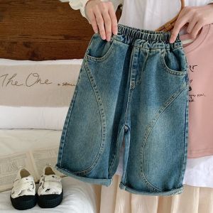 Quần Jeans Denim Mùa Xuân Thu Mỏng Cho Bé Thoải Mái Thường Ngày Quần Dài Rộng Phong Cách Old Dad Thời Trang Cho Bé Nam