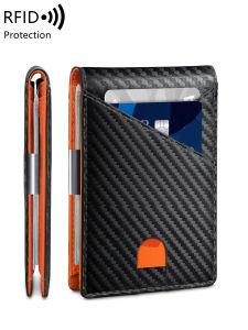 Minimalist mens wallet RFID anti-theft brush double fold cross front pocket portable card holder 12 card multifunctional wallet