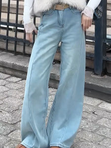 MANMI | Quần Jeans Đùi Rộng Cao