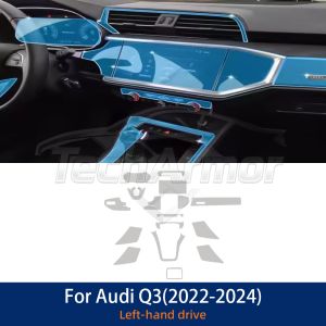 Car Interior TPU Protector Anti-scratch Film For Audi Q3 2022-24 Auto Protective Transparent Tear-resistant Sticker Accessories