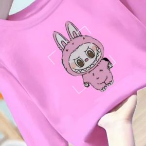 Baju Kaos Fashion anak Cewek Cowok usia 1-12 tahun bergambar Labubu The Elf Terbaru Bahan Babyterry
