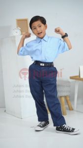 Setelan Seragam Biru SD MI Seragam Sekolah Anak SD Biru Telur Asin Baju Sekolah Anak Laki-Laki