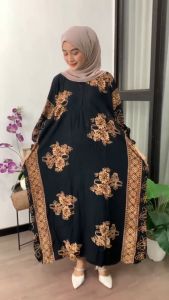 Gamis Kaftan Papua Super Jumbo LD 160 Bisui Friendly Resleting depan Rayon Tebal Lengan Karet Smok motif Terbaru Bisa COD