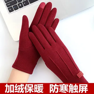 Touchscreen Cycling Gloves Mens Winter Warm Windproof Outdoor Motorcycle Gloves Five Fingers Ladies Autumn Winter Gloves