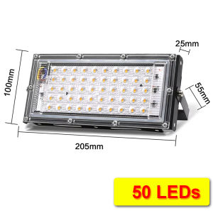 Parkson | Outdoor LED Flood Light Fixture 50/96/144LEDs Reflector LED Projector Floodlight Spotlights Wall Lamp AC 220V Street Gate