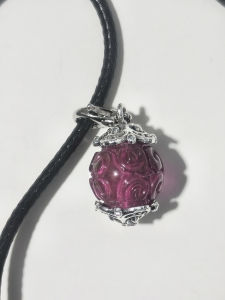 huiwen red tourmaline crystal pendant necklace