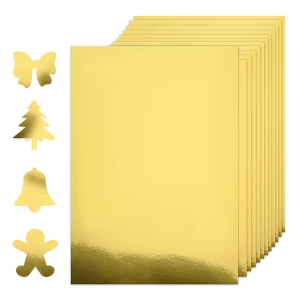 10/20 Pcs A4 Shiny Cardstock Gold Foil Mirror Paper 250gsm/92lb Golden Cardstock For DIY Projects Crafts Weddings Card Making