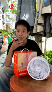 Quạt sạc gấp gọn Nanoco NFF1618P / NFF1618W Pin 10.000mAh - HCM