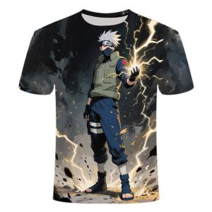 Bandai | 2026 Summer New Stylish Naruto Anime Round-neck Short-sleeved 3D Digital Printed T-shirt A Versatile Top for Students