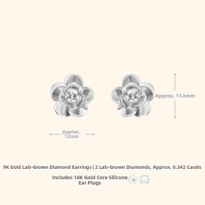 Helas | Flower Jasmine Cultivated Diamond Earrings