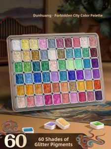 MINGZHUO | Pearlescent Watercolor Transparent Gouache Paint Set 36 Colors