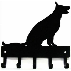 CIFBUY Iron Wall Key Rack German Shepherd Dog Leash Hanger 6 Inch Cute Metal Towel Hooks for Entryway Living Room Decor