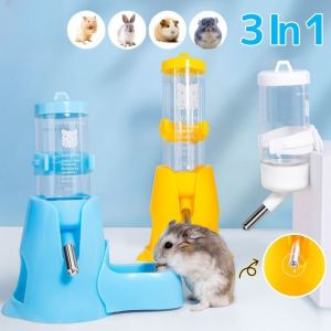 3 In 1 Hamster Water Bottle Small Squirrel Rabbit Automatic Feeding Device Pet Drinking Eating Set