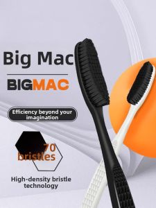 QITAOBAQI | Men Bamboo Charcoal Extra Long Wide Head Soft Bristle Toothbrush