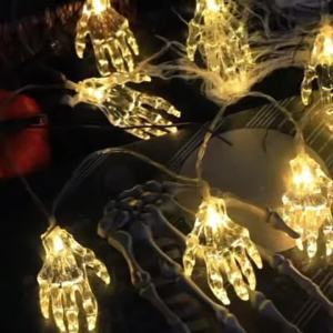 Halloween Transparent Ghost Hand Lantern String Festival Scene Decoration Colorful Lanterns Celebrate Halloween