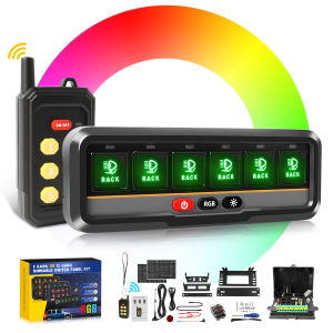 HL 6 Gang RGB Switch Panel for Car Wireless Remote APP Control Dimmable Switch Panel 12V 24V for Truck SUV Boat off-road use
