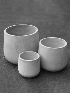 Cement Flower Pot Flower Box Planting Box Outdoor Courtyard Florals Green Plant Bonsai Pot Wine Glass-Shaped Magnesium Clay Basin Scandinavian Style