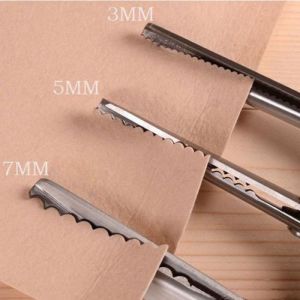 Kéo May Vá Tự Làm Bằng Thép Không Gỉ Kiểu Sóng Dành Cho Thợ May Kích Thước Tùy Chọn 3/5/7mm Dụng Cụ May Vá Cần Thiết Để Cắt Thủ Công
