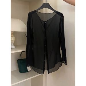 เซินเจิ้น Nanyou High-end ลำลอง เสื้อปรับอากาศ ฤดูร้อน 2024 ใหม่ หลวม ครีมกันแดดแบบมีรูพรุนไมโครเปิด คาร์ดิเกน สําหรับผู้หญิง