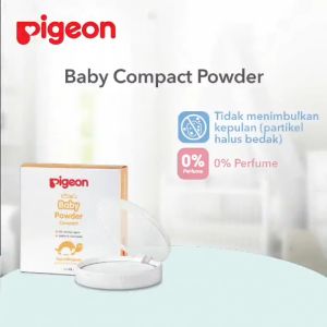 Pigeon Baby Powder Compact Refill + Puff / Refill Chamomile 45gr 45 gr White / bedak padat bayi