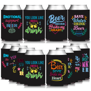 12Pcs Funny Beer Theme Can Cooler Sleeves for Oktoberfest Party Birthday  Bachelors Beer Festival Party Decoratons Supplies