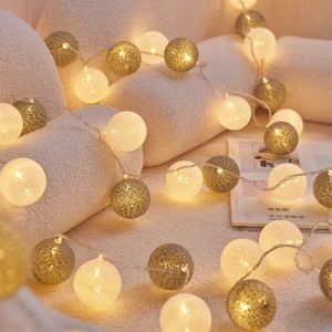 Birthday Atmosphere LED Cotton Thread String Lights Childrens Bedroom Wedding Full Sky Star Girl Flashing Lights Decorative Lamps