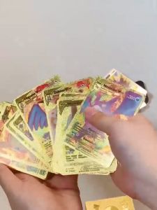 Pokemon Vmax Kartu Foil Gold Silver Rainbow Cards Mainan Anak Pikachu Emas Colorful Pokemon Charizard