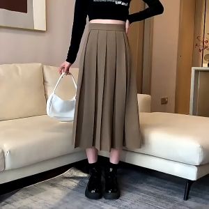 Chân váy dài midi nữ Chân váy xếp ly dáng dài quảng châu 2 lớp tôn dáng-MAS