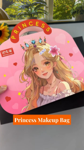 BBTAM 3 in 1 Princess Dress up Sticker Book Makeup Bag Cosmetic Bag Paper Doll and Diamond Painting Girl