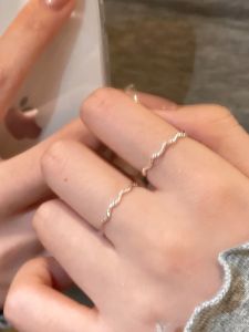 Cant Hide ~ Minimalist Wave Simple Bracelet Ring Female Special-Interest Design Couple Couple Rings Gentle Minimalist Style Index Finger Ring