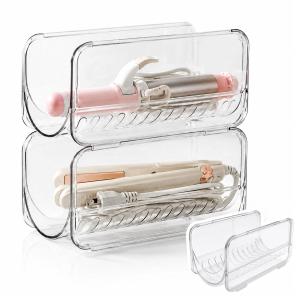 Bathroom Curling Iron Storage Rack / Thicken Acrylic Holders Space Saver / Transparent Stackable Storage Shelf