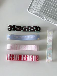 1pc Ins Style Double-Sided Design Strawberry/Lace Dessert for Scrapbooking Decoration Elastic Band Planner Junk Journaling