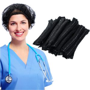 21\" Disposable Bouffant Caps: 100PCS Stretch Net Hair Head Covers for Cooking & Food Service