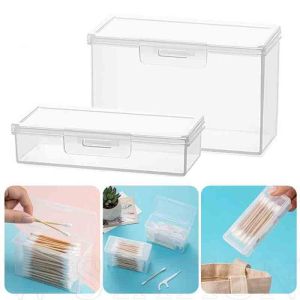 Portable Transparent Small Object Storage Box Travel Dust-Proof Medicine Box Cotton Swab Detal Floss Jewelry Organizer Box
