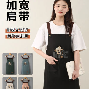 Waterproof Oil-resistant Kitchen Apron Fashionable Korean Style Adult Cooking Working Dirty-resistant Workwear Waistcoat