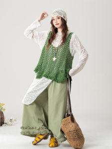 SHANGWEILUO | Bộ Quần Áo Mùa Hè Phong Cách Dễ Thương Áo T-Shirt Tay Lệch Quần Ống Rộng