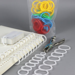 50-Piece Word Card Loose-Leaf Binder Ring Double Buckle Broken Ring Color Ring Binder Mechanism Binding Ring Loose-Leaf Storage Ring Loose-Leaf Buckle Hand Account Ring Buckle Card Random Ring PE Loose-Leaf Ring Loose Spiral Notebook Finishing