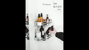 【APEX】Bathroom storage rack 304 stainless steel non perforated bathroom kitchen corner storage rack