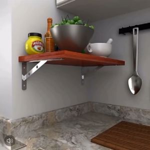 ฉากติดผนังรับชั้น ฉากเหล็กรับชั้น หนา 4 มม. ขาตั้งสแตนเลส ฉากเหล็ก เหล็กฉาก ฉากชั้นวางของ (แข็งแรงมาก ราคาต่อ 1 คู่)