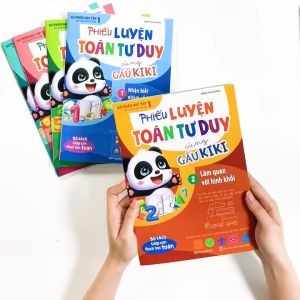 Sách Phiếu luyện toán tư duy cùng Gấu KiKi 2: Làm quen với hình khối - Megabook