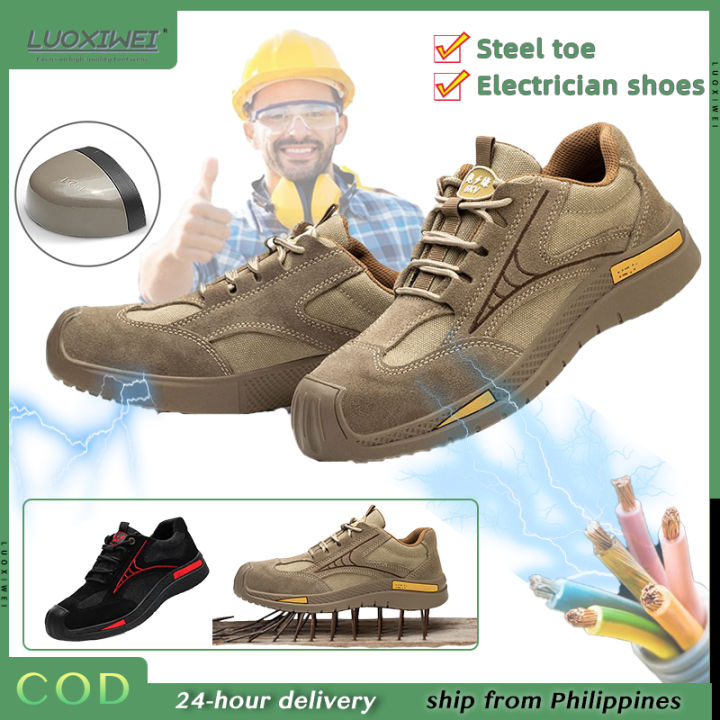 Electrical Safety Shoes For Men Steel Toe Rubber Original Waterproof