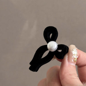 Velvet Pearl Hair Clip Womens Bangs Butterfly Knot Hair Accessories Autumn Winter New Style Elegant Cute Side Hair Clip