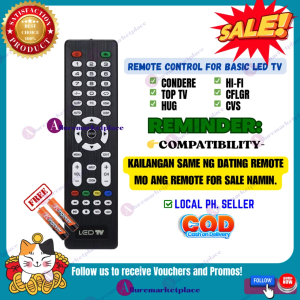 ORIGINAL Remote for BASIC LED TV HUG LED TV Remote CFLGR LED TV Remote CONDERE LED TV Remote HI-FI LED TV Remote TOP TV REMOTE CVS LED TV Remote